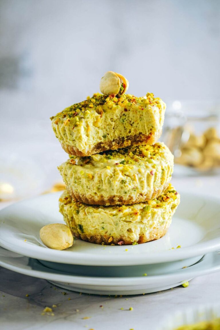 Mini Pistachio Cheesecakes