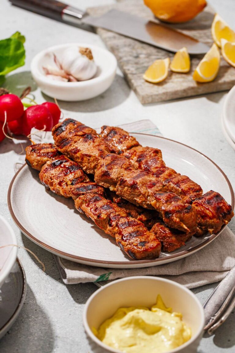 Grilled Marinated Pork Skewers with Homemade Aioli