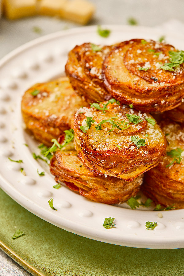 Garlic Parmesan Potato Stacks