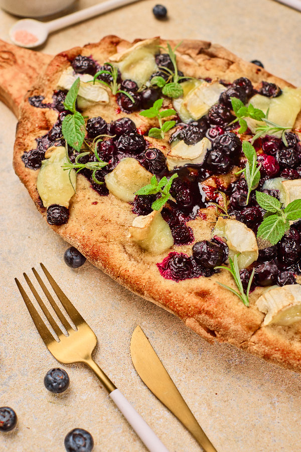 Blueberry Flatbread with Goat Cheese