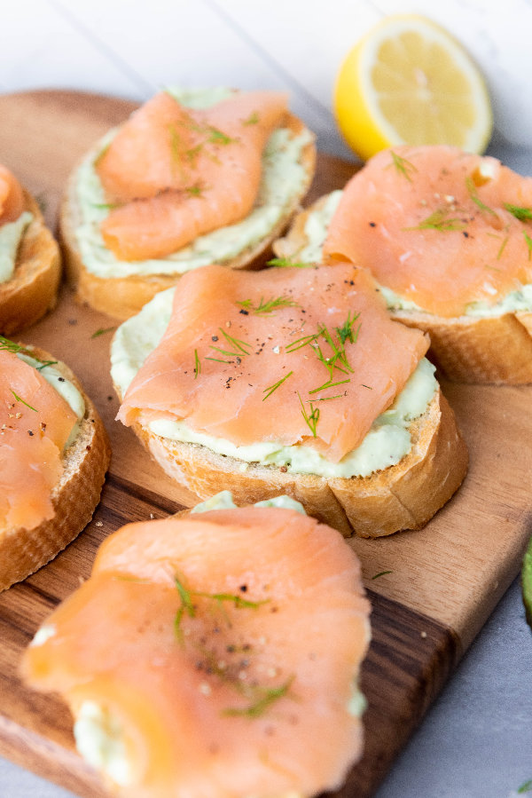 Smoked Salmon Bruschetta with Avocado