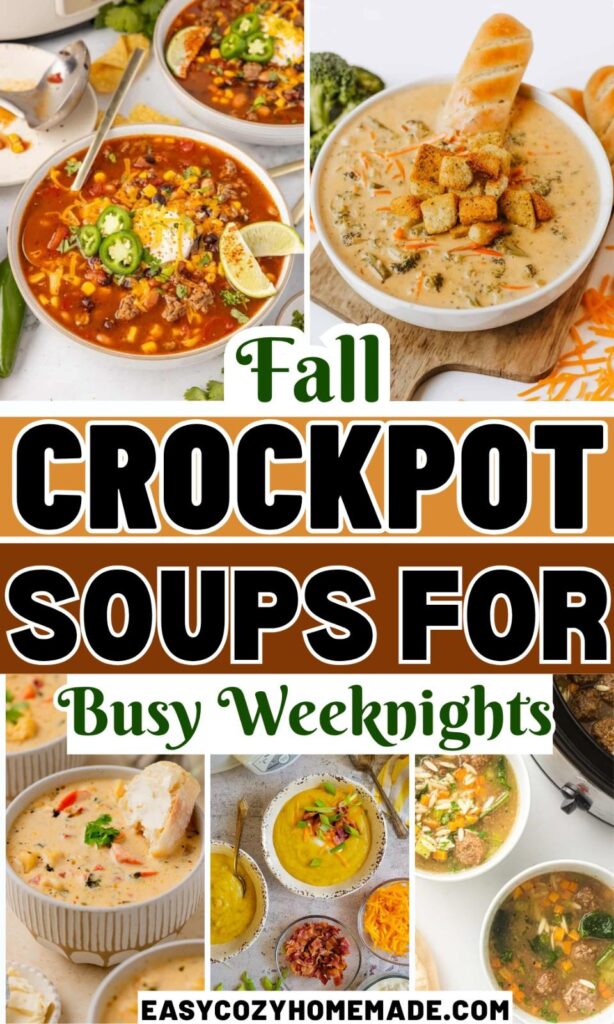 Roundup image for Fall Crockpot Soups for Busy Weeknights
